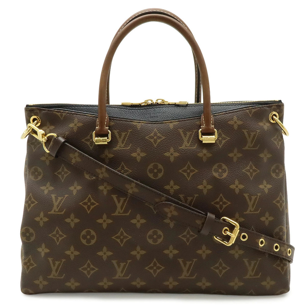 LOUIS VUITTON Monogram Pallas 2way Shoulder Bag Hobo Noir Black